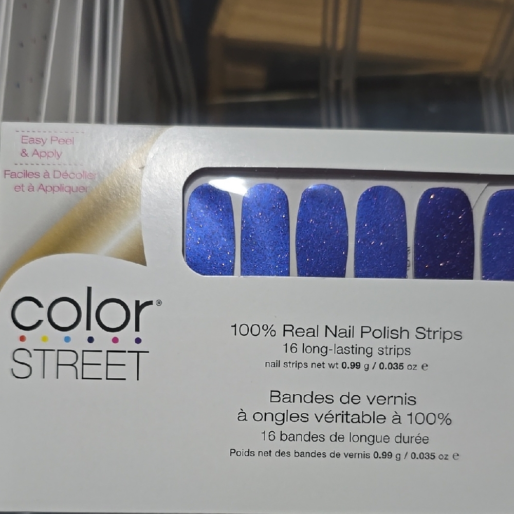 Color Street Blue Glitter Nail Polish Strips